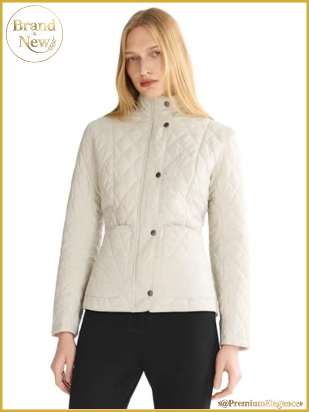 Women's Quilted Lightweight Puffer Jacket Slim Fit Padded Coat Zip Up with
